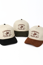 Load image into Gallery viewer, Western COWBOY COUNTRY CLUB Suede Brim Two Tone Cap