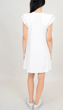 Load image into Gallery viewer, Fresia Dress with Flutter Sleeves- White