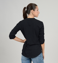 Load image into Gallery viewer, RUDIE ELASTIC SHIRRED SLEEVE TOP-BLACK