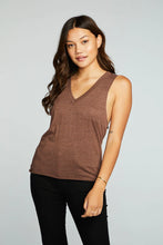 Load image into Gallery viewer, TRIBLEND JERSEY V NECK DEEP ARMHOLE MUSCLE TANK