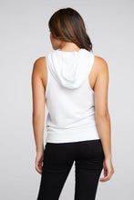 Load image into Gallery viewer, LINEN FRENCH TERRY SLEEVELESS KANGA POCKET HOODIE