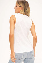 Load image into Gallery viewer, LET ME KNOW RELAXED SLUB V NECK TANK - WHITE