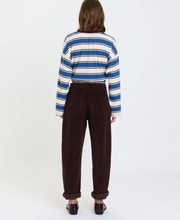 Load image into Gallery viewer, Villa Drawstring Barrel Leg Pant in Chocolate
