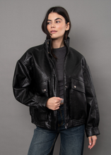 Load image into Gallery viewer, MIRANA LADIES PU JACKET-BLACK
