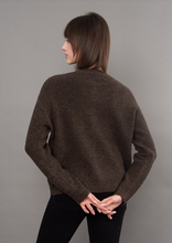Load image into Gallery viewer, VHEA LONG SLEEVE CREW NECK CARDIGAN-DK CHOCOLATE
