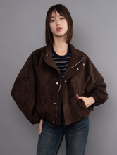 Load image into Gallery viewer, MIA IMITATION SUEDE BALLOON JACKET-DEEP BROWN
