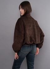 Load image into Gallery viewer, MIA IMITATION SUEDE BALLOON JACKET-DEEP BROWN
