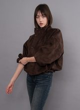 Load image into Gallery viewer, MIA IMITATION SUEDE BALLOON JACKET-DEEP BROWN
