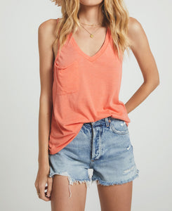 THE POCKET RACER TANK-TROPICAL CORAL