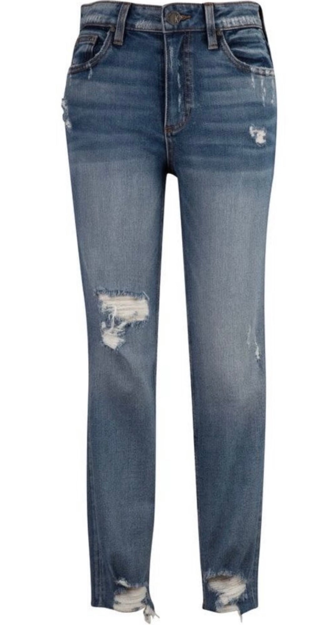 RACHAEL' HIGH RISE MOM JEAN IN MEND