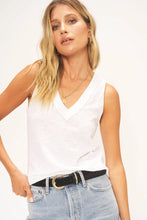 Load image into Gallery viewer, LET ME KNOW RELAXED SLUB V NECK TANK - WHITE
